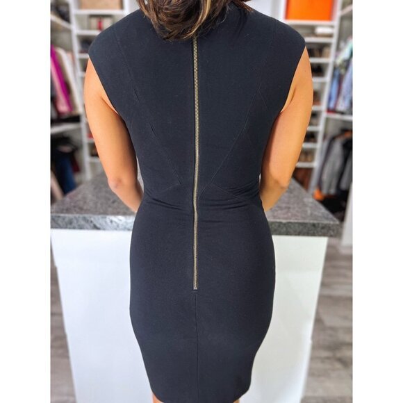 Helmut Lang Black Sheath Bodycon Asymmetrical Hem Dress $345 - Picture 8 of 13
